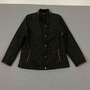 Tabi Green Utility Jacket Quilted Design and Stand-Up Collar